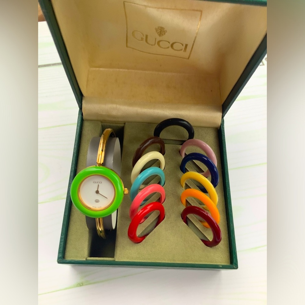 Authentic Gucci interchangeable bezel watch🌺🌼🌸🍀 - Picture 4 of 10